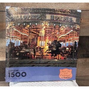 Vtg Hallmark Springbok "Meet Me at the Carousel" 1500 Piece Puzzle ~NEW SEALED